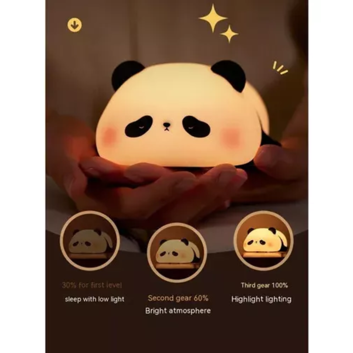 Miniatura 3 de Lámpara oso panda 3 tonos silicona pd-30